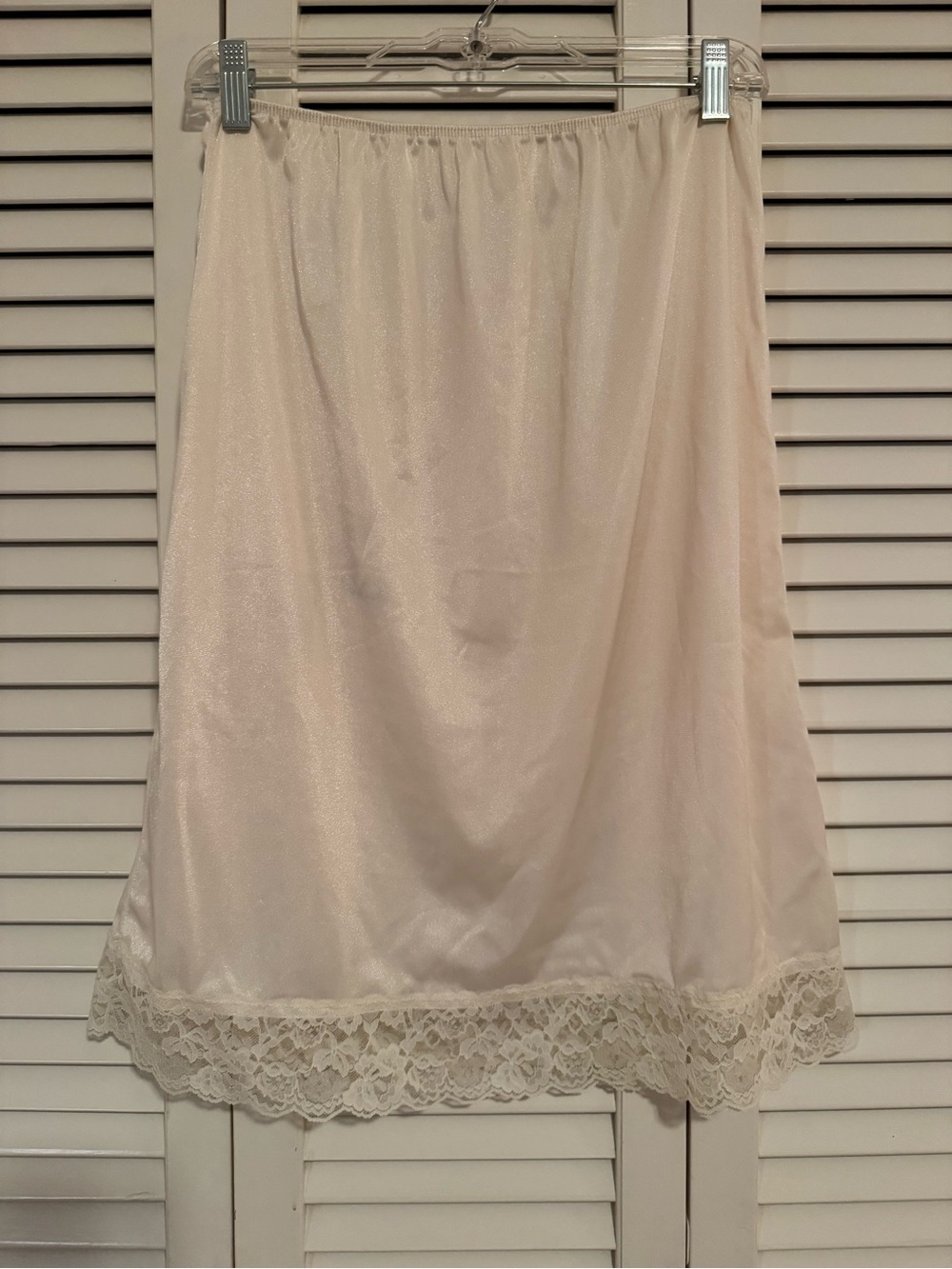 Light Cream Half Slip with Lace Trim